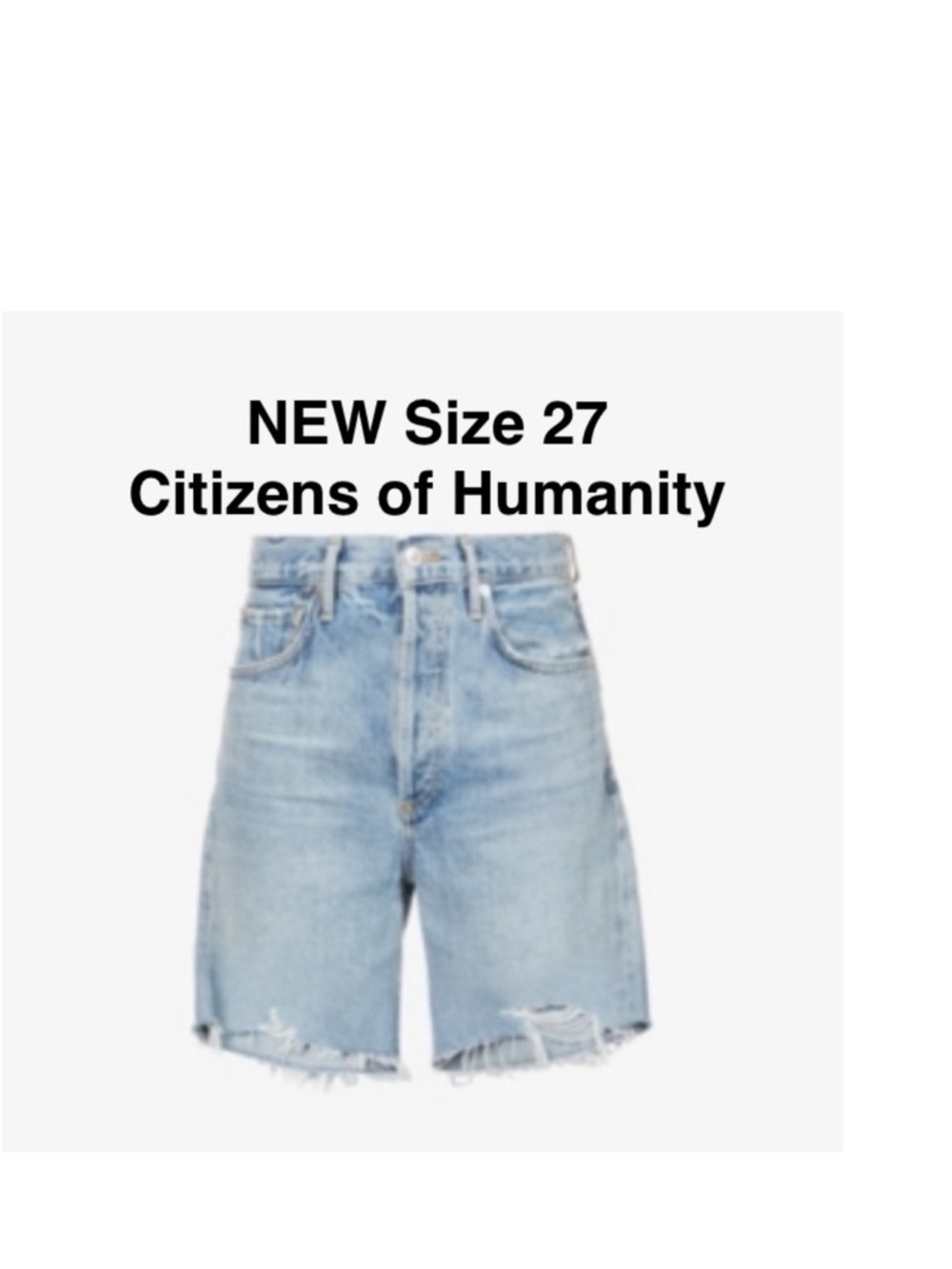 New Citizens of Humanity Camilla Frayed Hem Shorts in Vanja wtags size 27⭐️⭐️⭐️